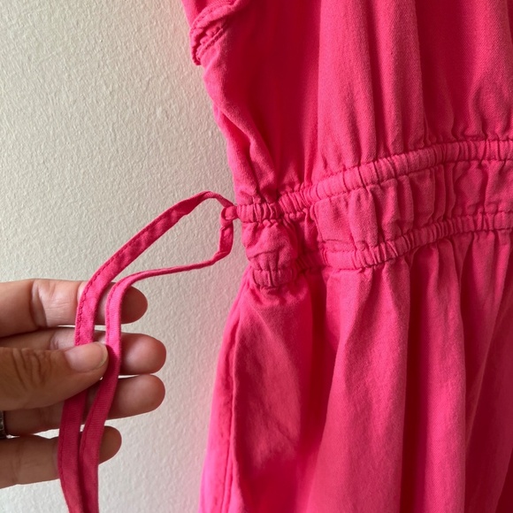 Universal Thread Sz L Flutter Sleeve Mini Dress Pink Elastic Waist Hand Pockets - Picture 6 of 10